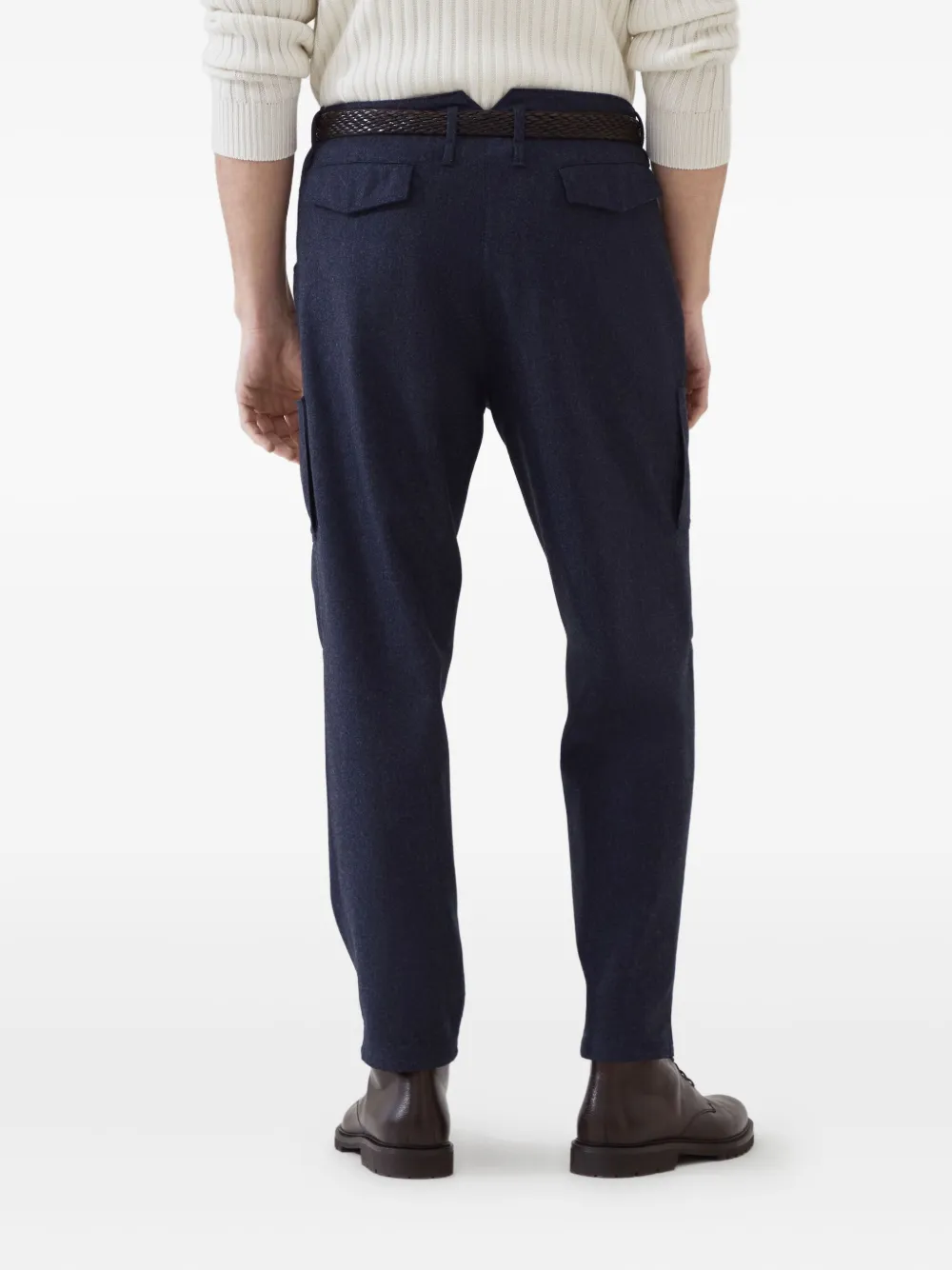 Brunello Cucinelli Plooibroek met toelopende pijpen Blauw
