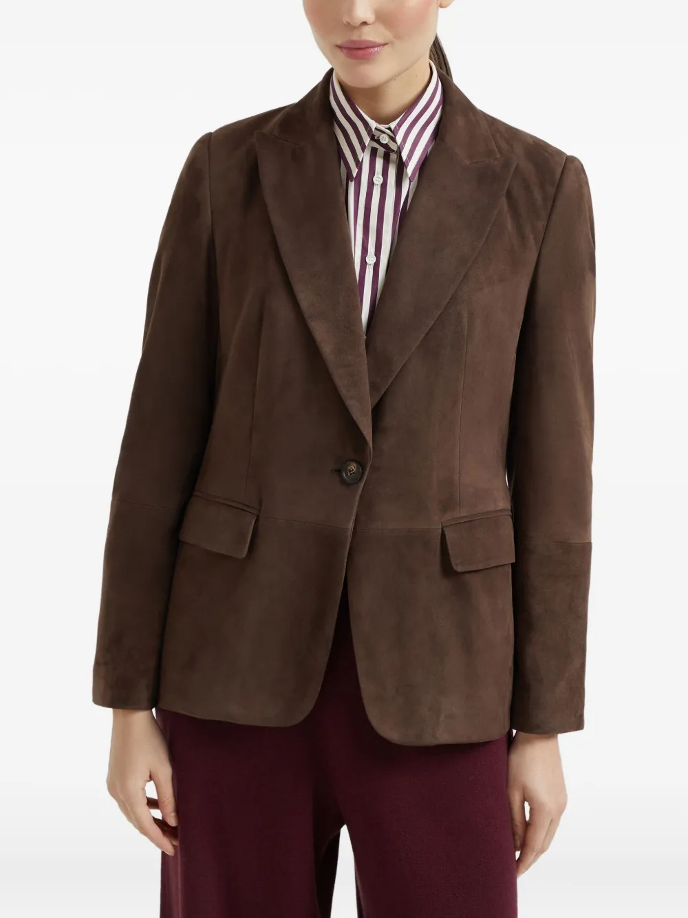 Brunello Cucinelli Suède blazer Bruin