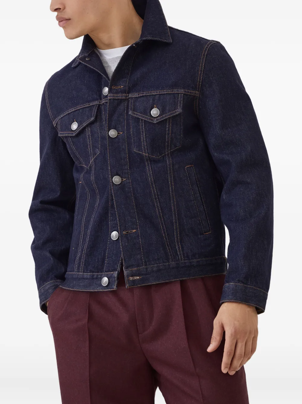 Brunello Cucinelli Denim jack Blauw