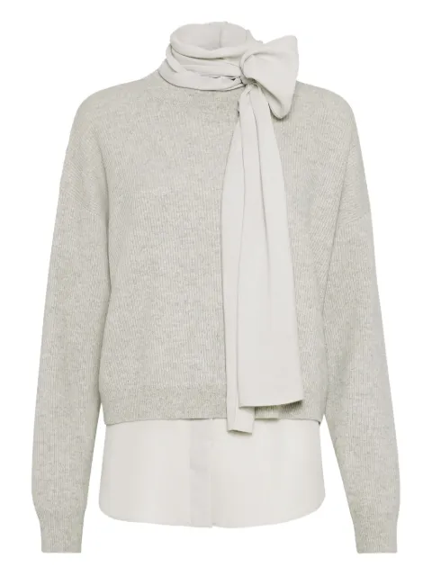 Brunello Cucinelli cashmere layered sweater