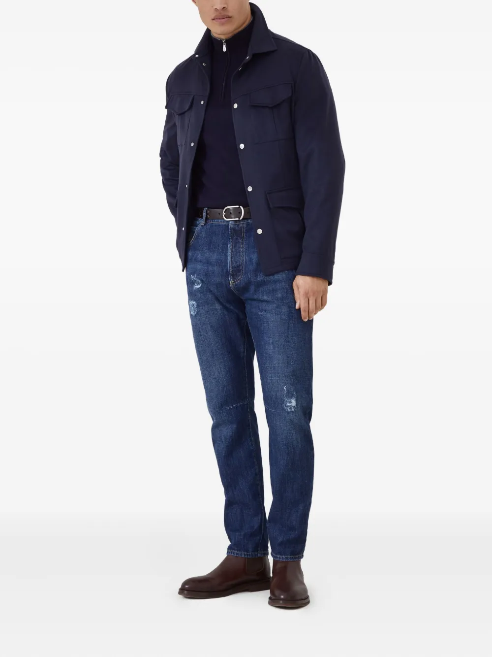 Brunello Cucinelli Kasjmier shirtjack Blauw