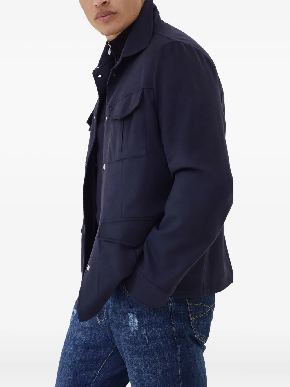 Brunello Cucinelli Kasjmier shirtjack Blauw