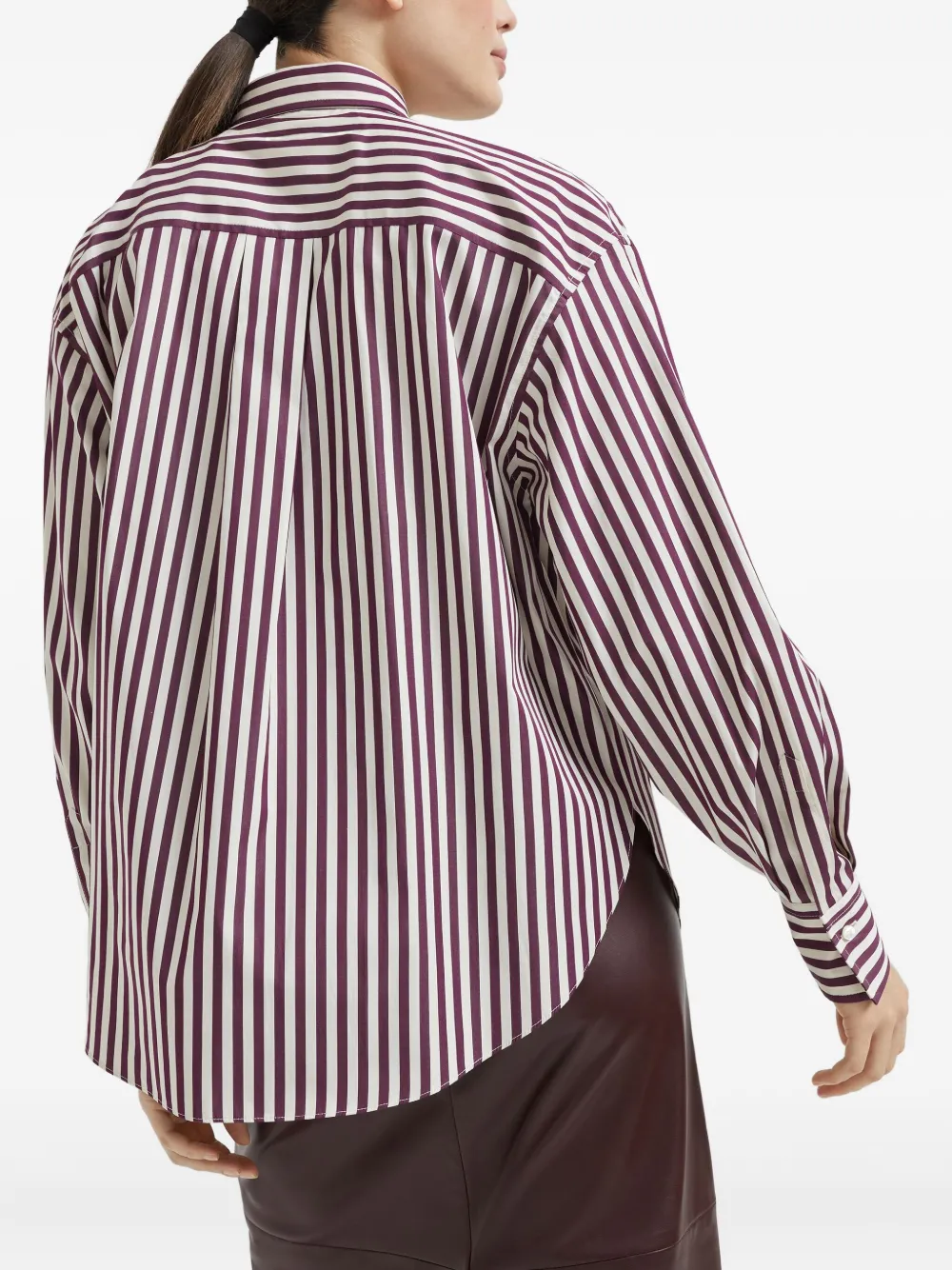 Brunello Cucinelli Gestreept blouse Rood