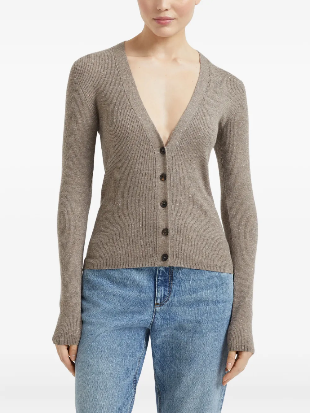Brunello Cucinelli Vest met V-hals Bruin