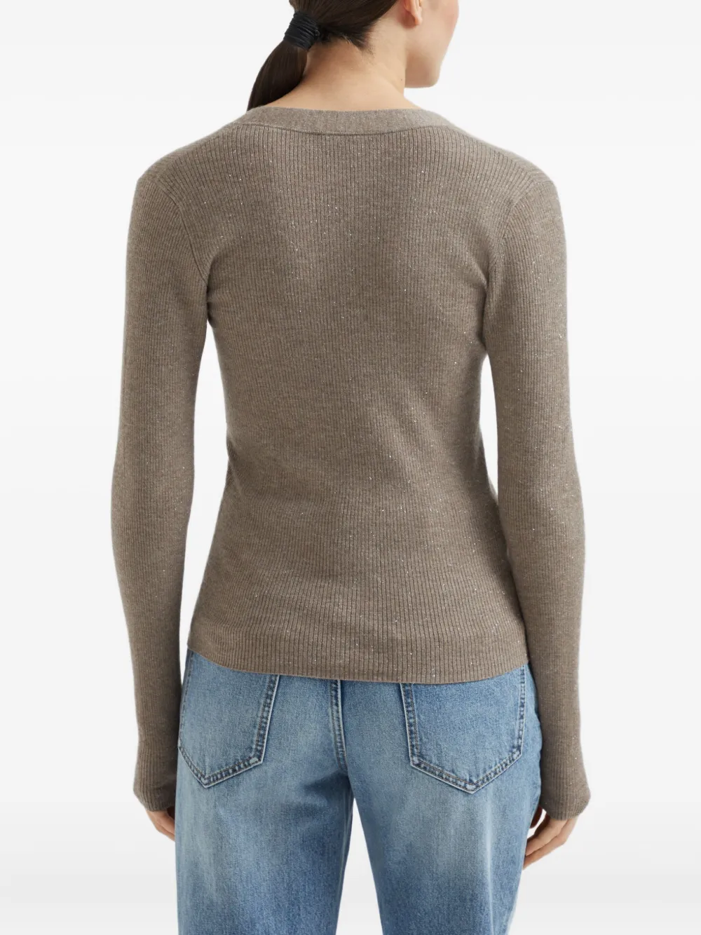 Brunello Cucinelli Vest met V-hals Bruin