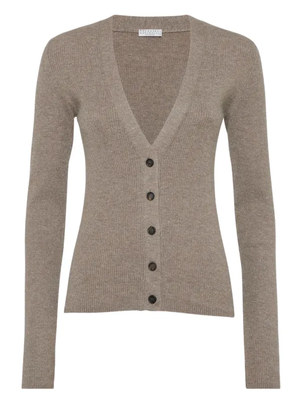 Brunello Cucinelli Vネック カーディガン | ブラウン | FARFETCH JP
