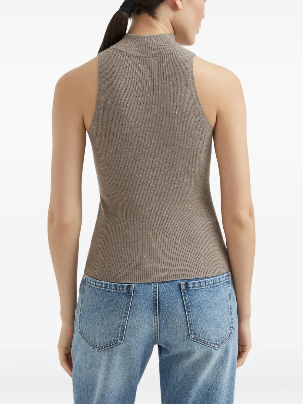Brunello Cucinelli Gebreide top Bruin