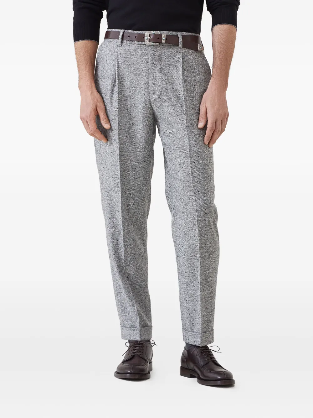 Brunello Cucinelli Sharkskin broek Grijs