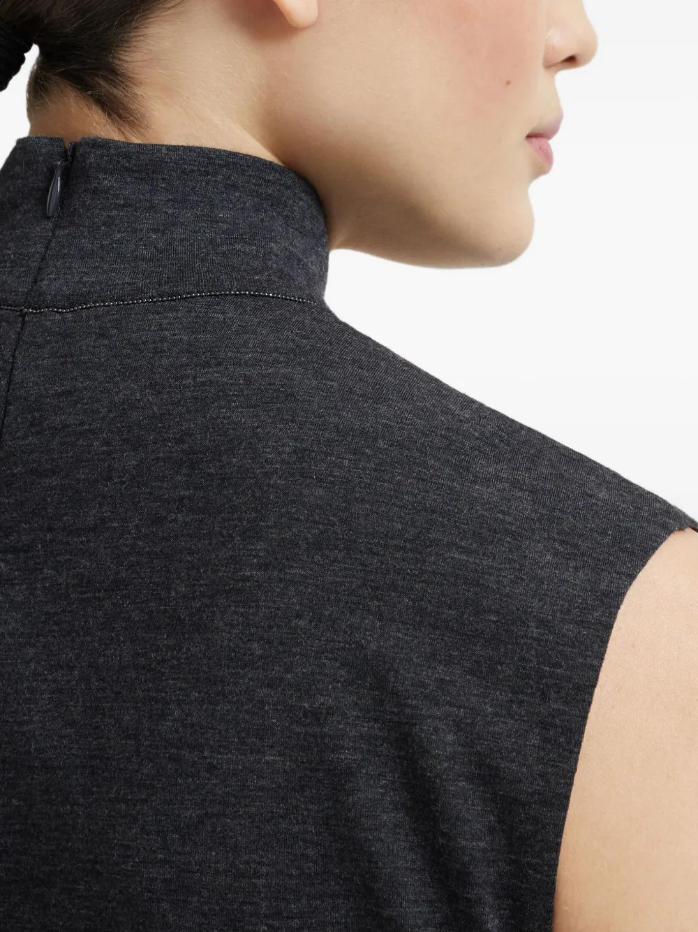 Brunello Cucinelli Mini-jurk met monili ketting Grijs