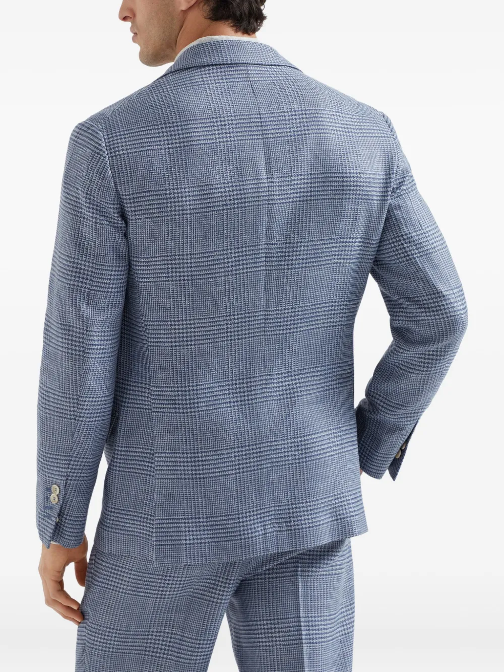 Brunello Cucinelli Geruite blazer Blauw