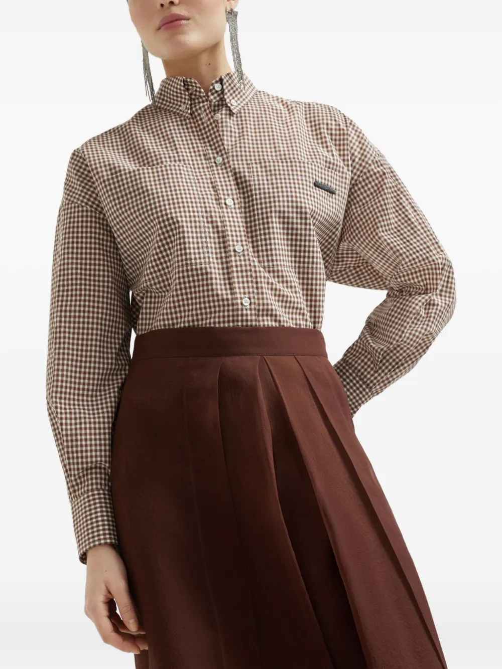 Brunello Cucinelli Zijden maxi-rok Rood