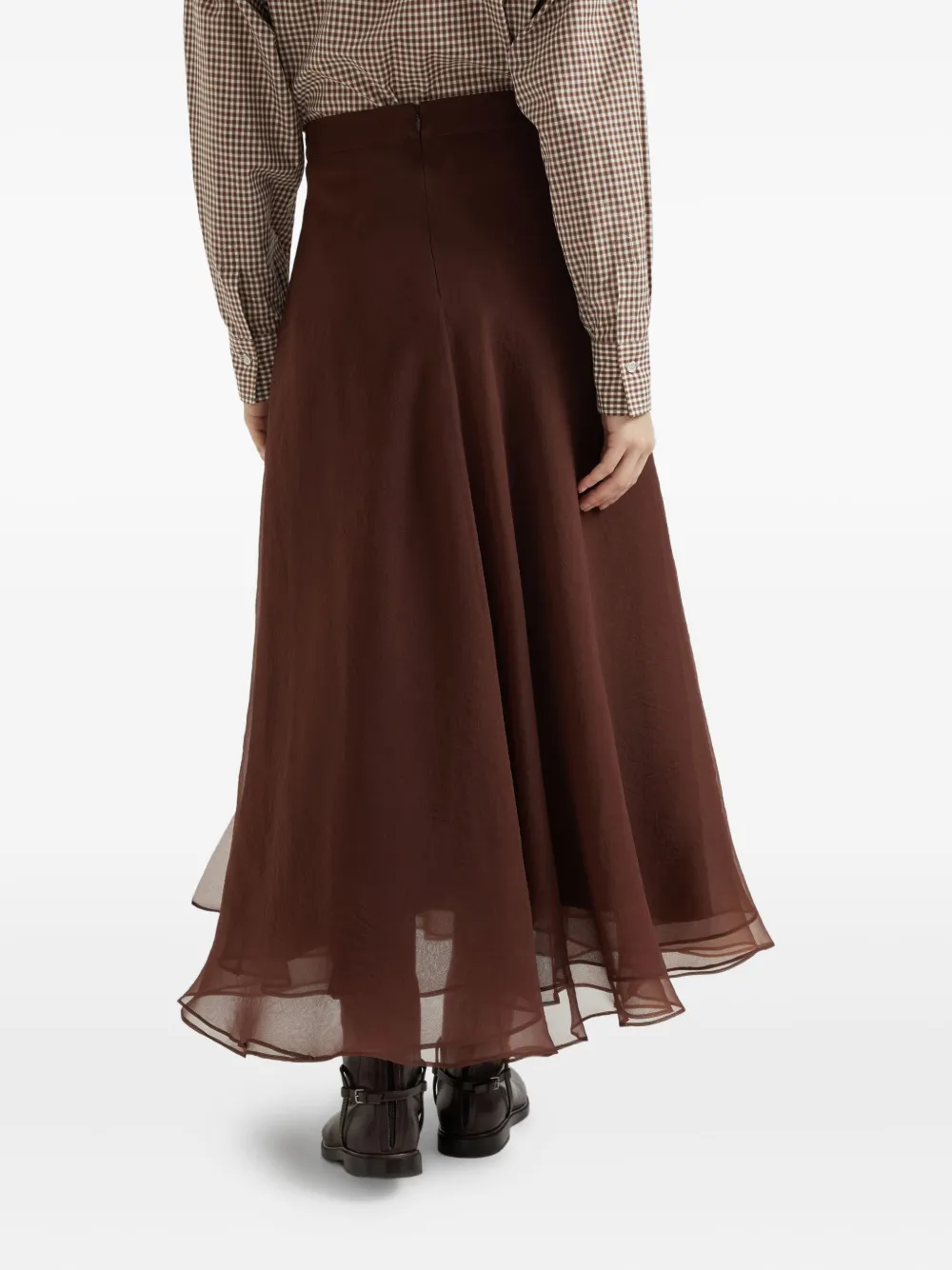 Brunello Cucinelli Zijden maxi-rok Rood