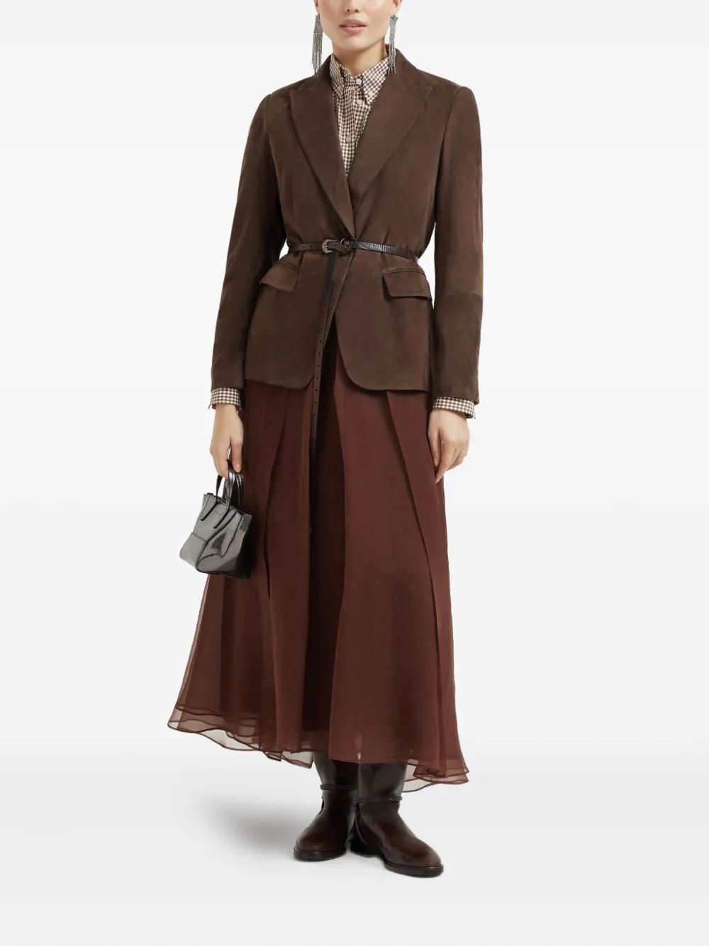 Brunello Cucinelli Zijden maxi-rok - Rood