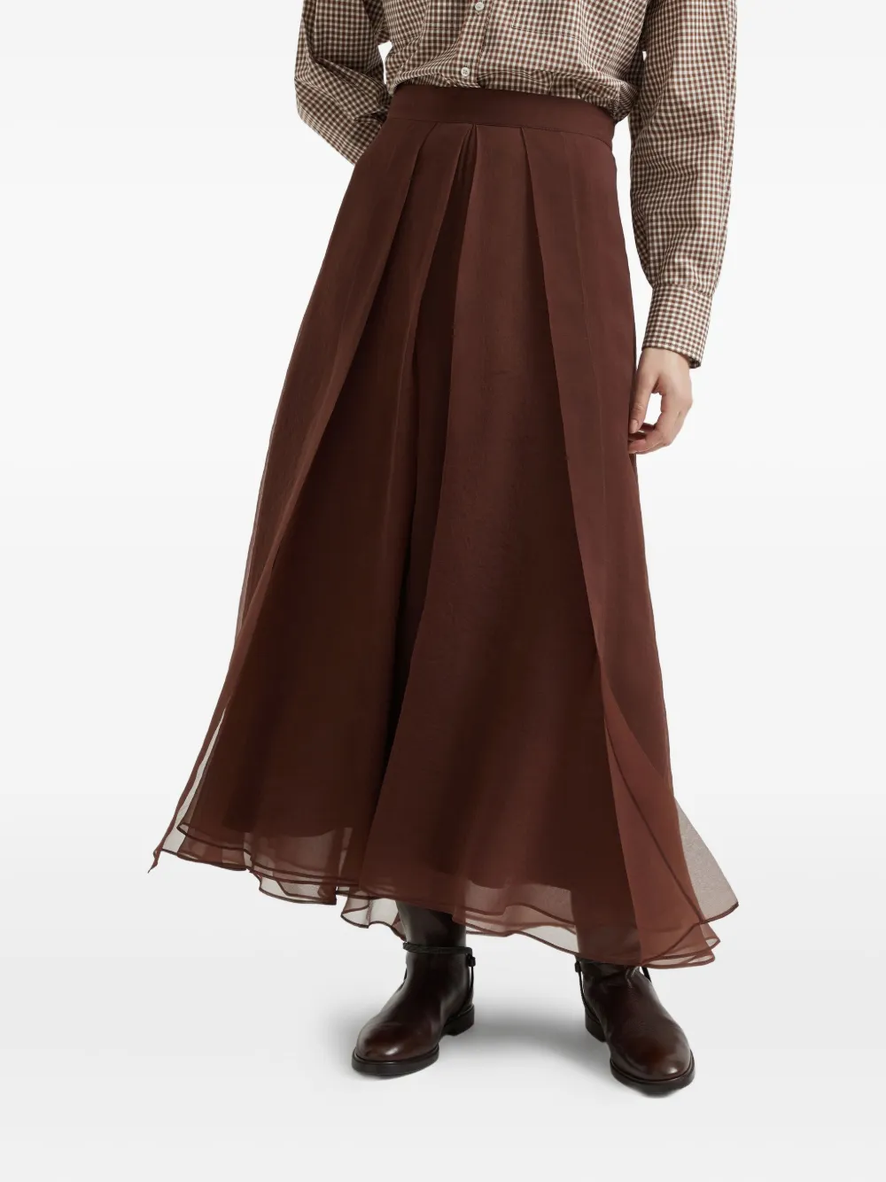 Brunello Cucinelli Zijden maxi-rok Rood