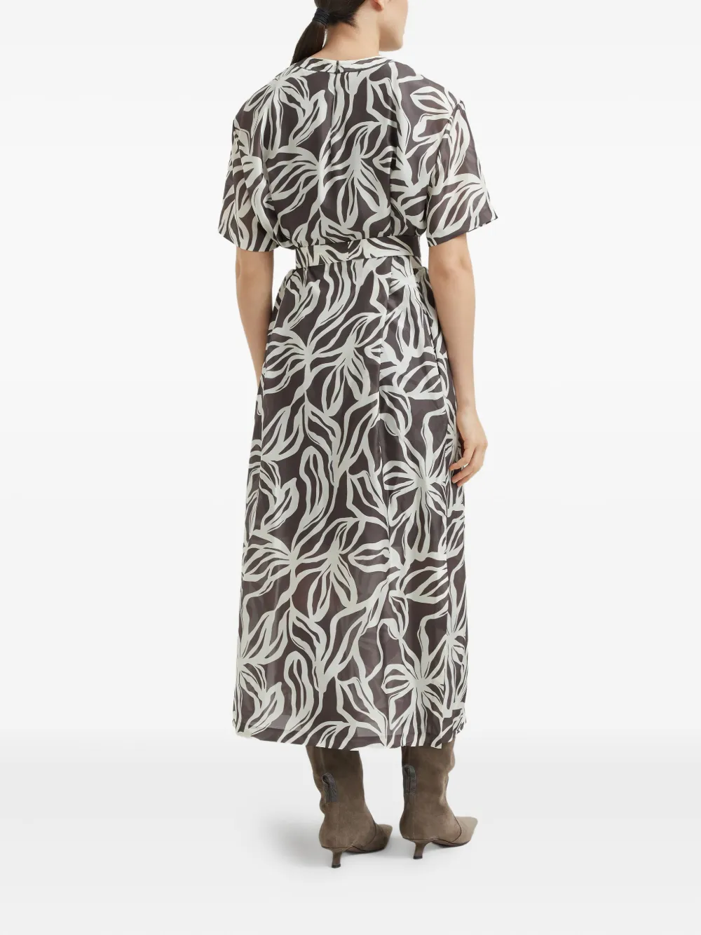 Brunello Cucinelli Abito lungo a fiori con decorazione Monili | Abbigliamento | Image 4