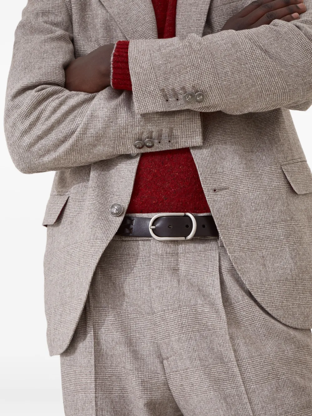 Brunello Cucinelli Braided Leather Belt In Brown