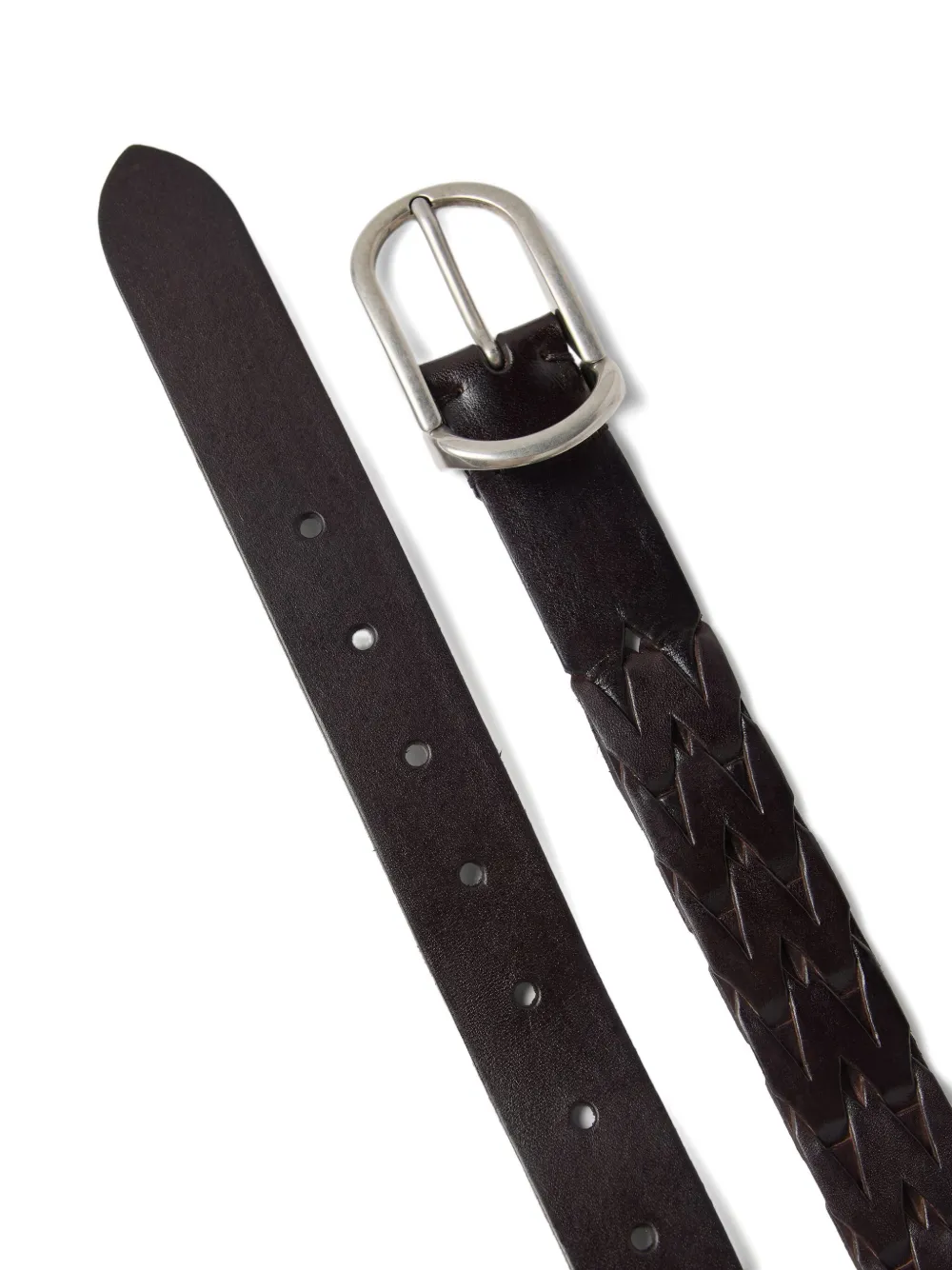 Brunello Cucinelli Braided Leather Belt In Brown
