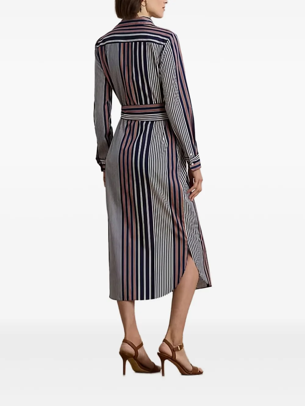 Lauren Ralph Lauren Midi-jurk met ceintuur - Blauw