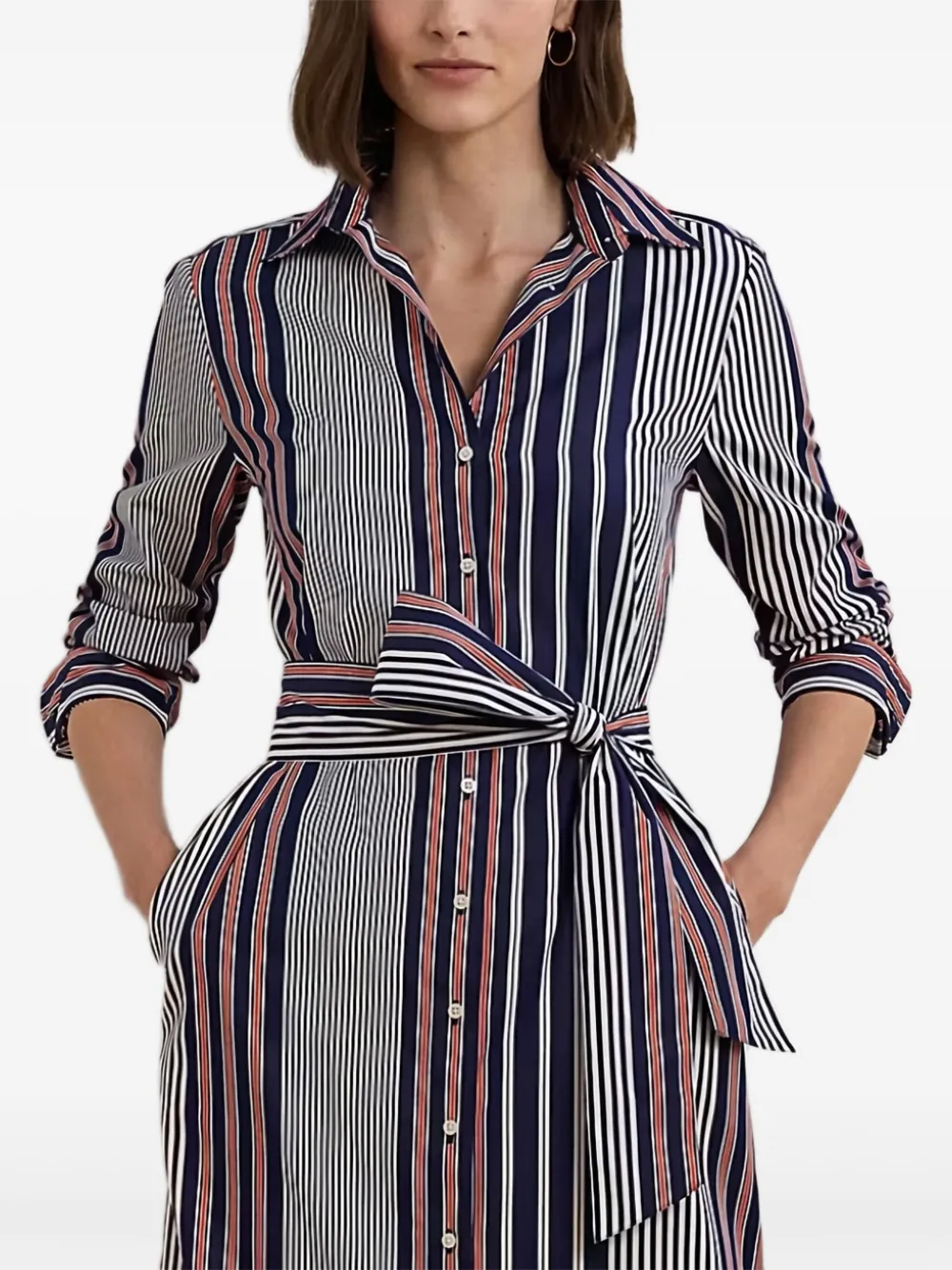 Lauren Ralph Lauren Midi-jurk met ceintuur Blauw