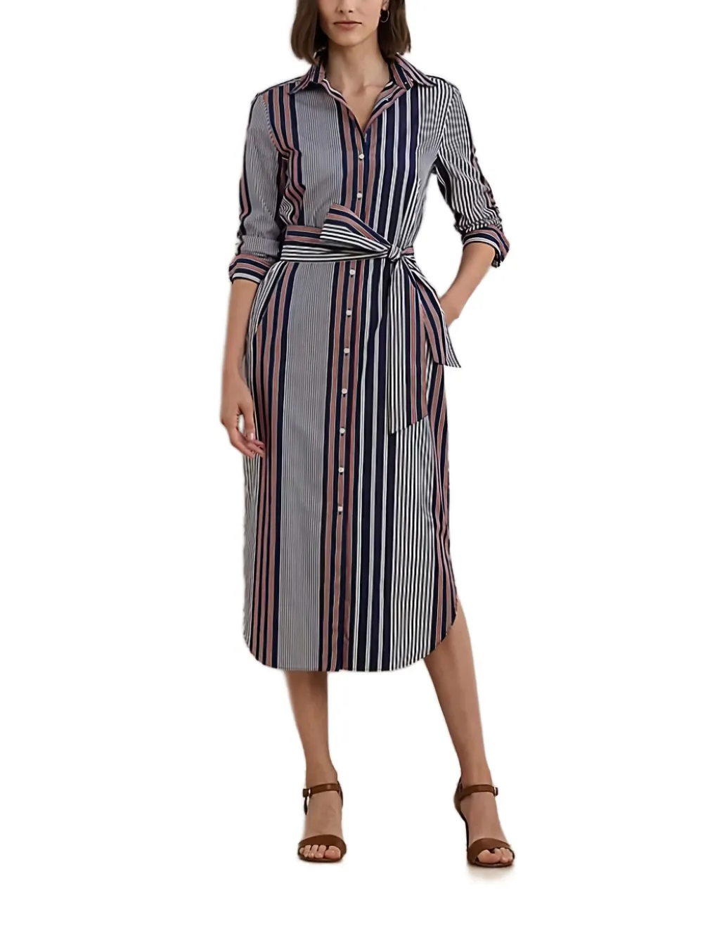 Lauren Ralph Lauren Midi-jurk met ceintuur Blauw
