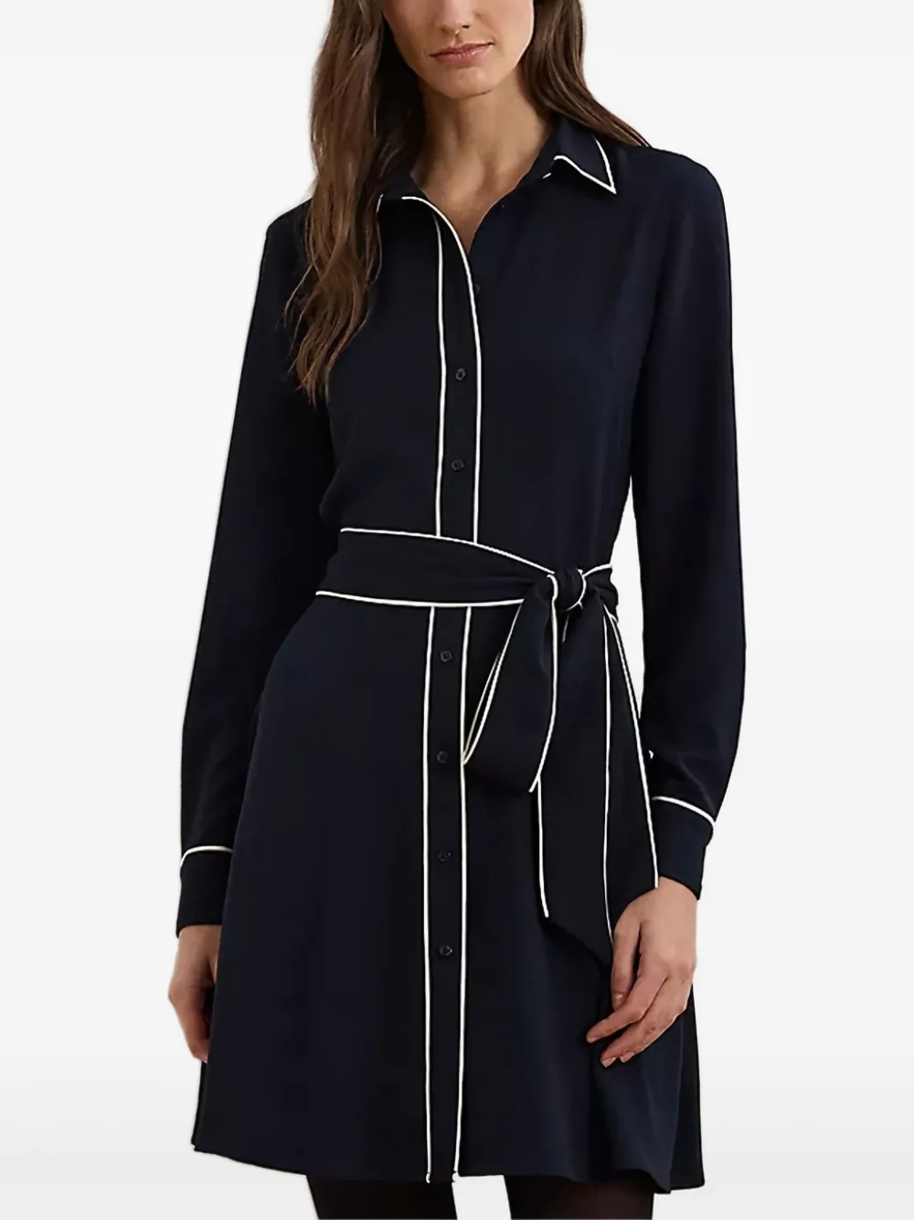 Lauren Ralph Lauren Zijden blousejurk Blauw