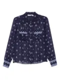 Self-Portrait patterned chiffon blouse - Blue