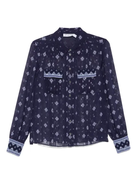 Self-Portrait patterned chiffon blouse