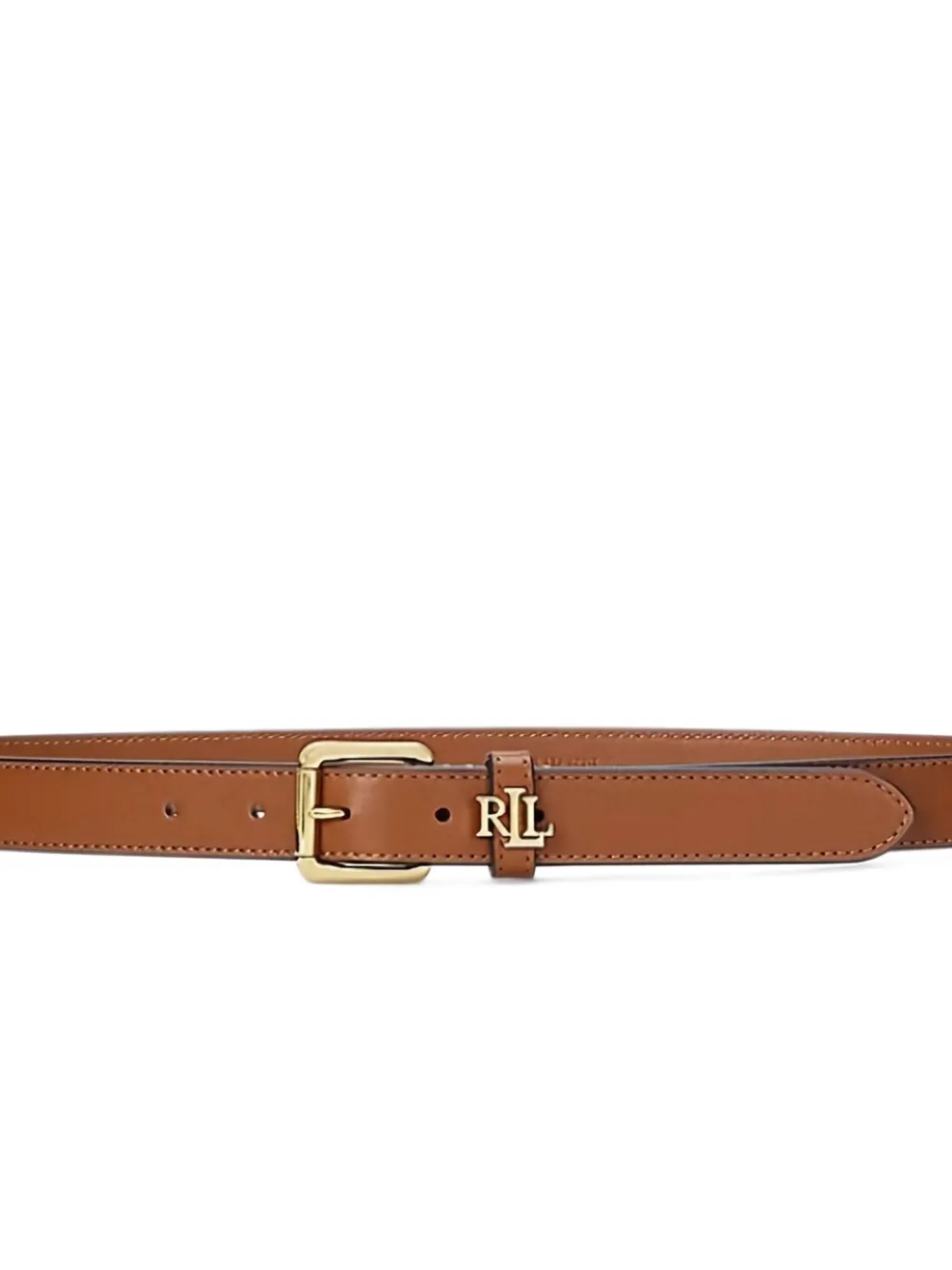 Lauren Ralph Lauren Leren riem met logoplakkaat Bruin