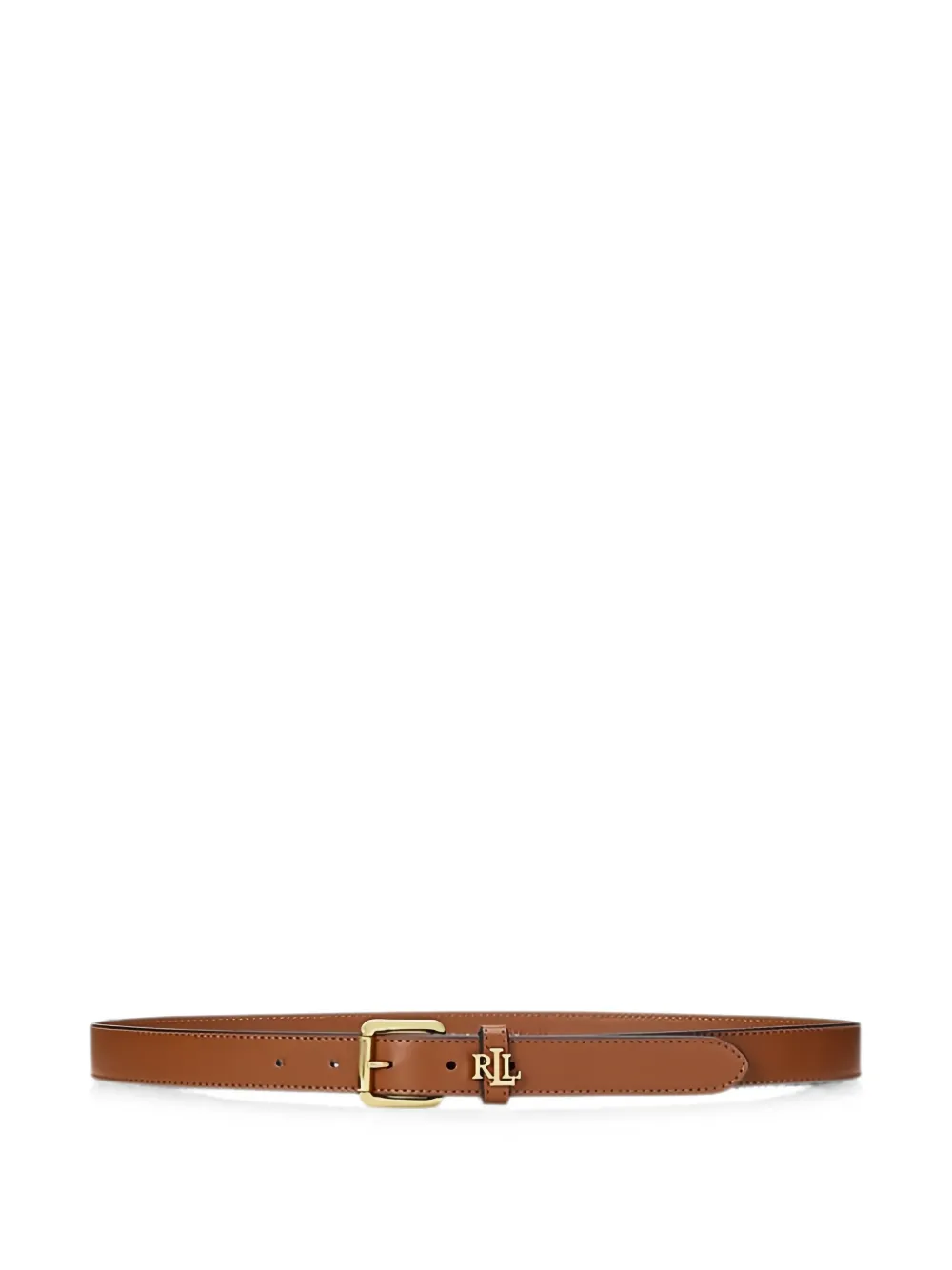 Lauren Ralph Lauren Cintura in pelle con placca logo - Marrone