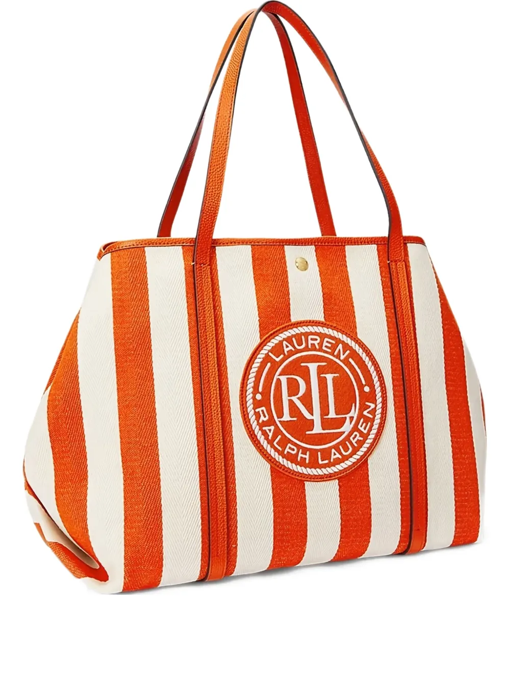 Lauren Ralph Lauren Emerie gestreepte shopper Oranje