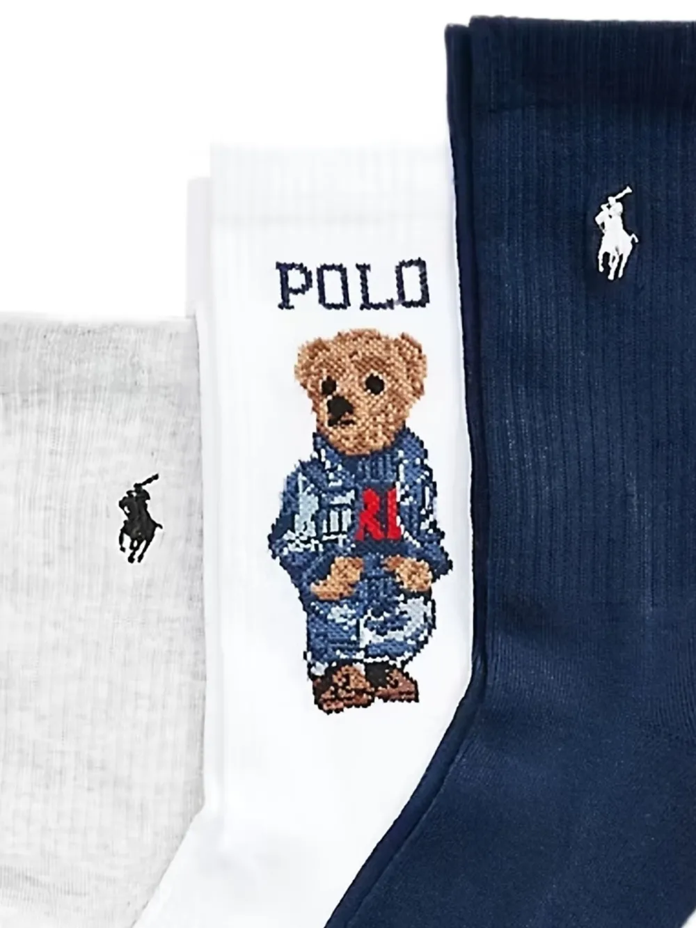 Shop Polo Ralph Lauren Ribbed-knit Socks (pack Of Three)