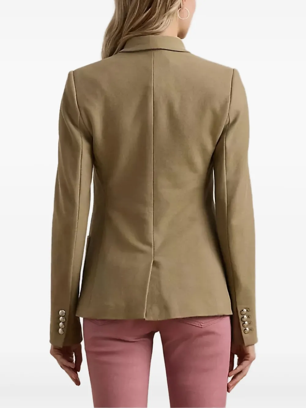 RALPH LAUREN LOGO-PATCH TAILORED BLAZER 