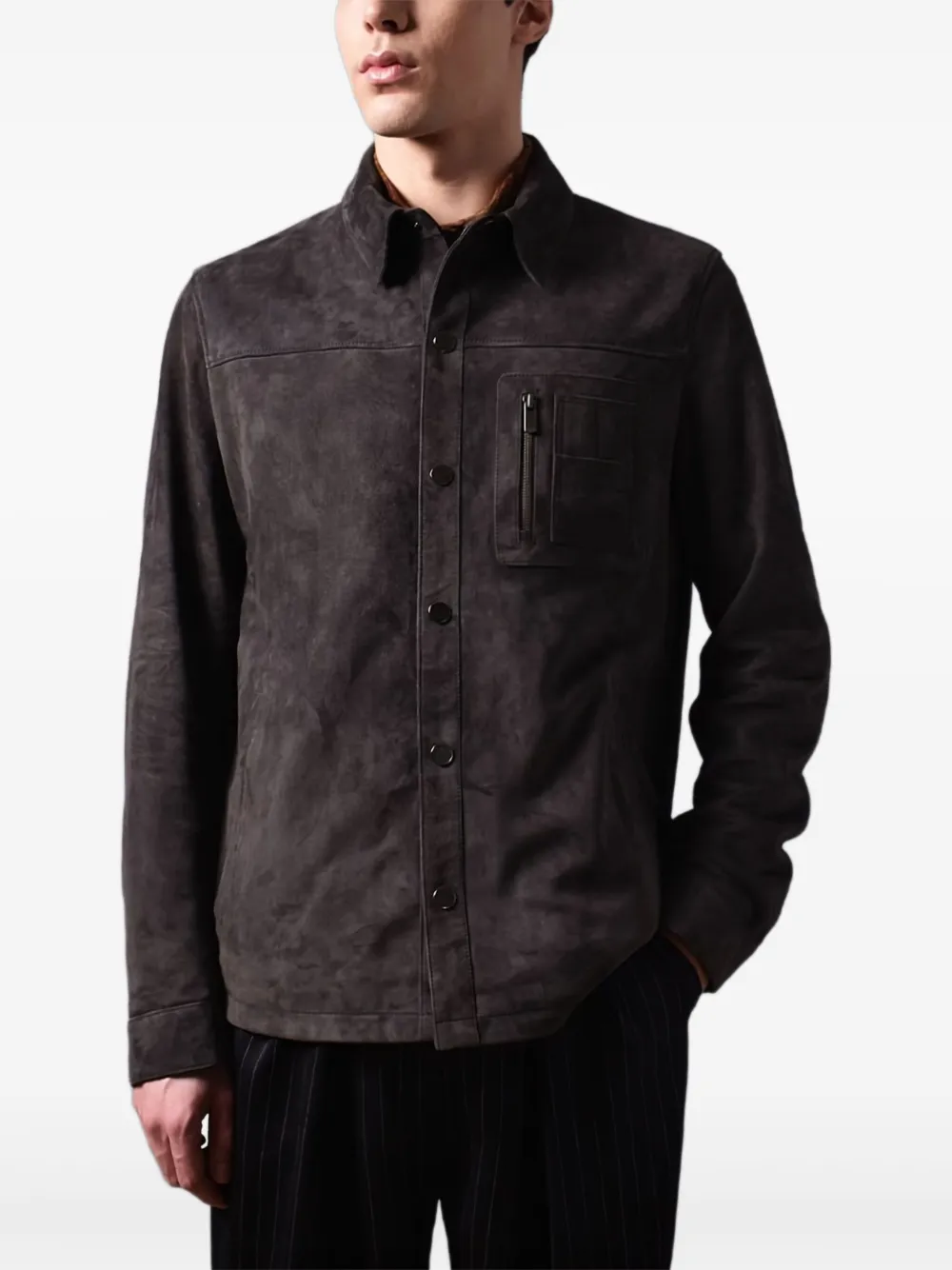 Poche Paris surchemise en daim | gris | Image 1