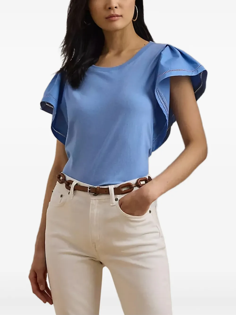 ruffled sleeve top