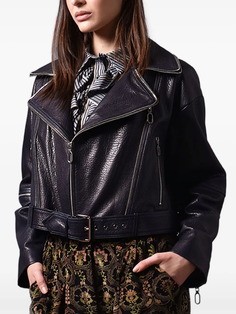 Poche Paris Cropped bikerjack Blauw