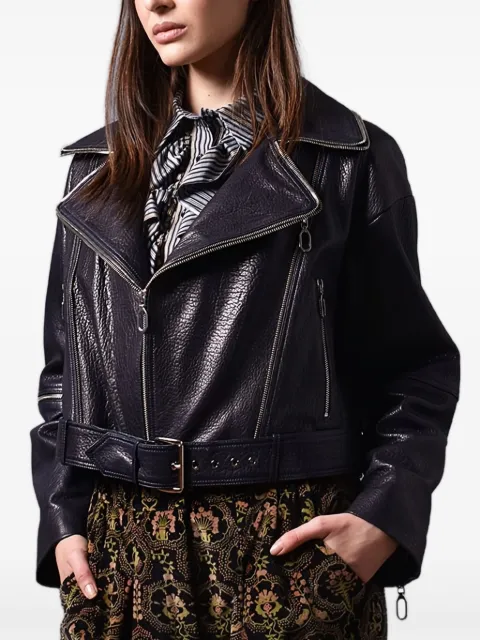 Poche Paris cropped biker jacket