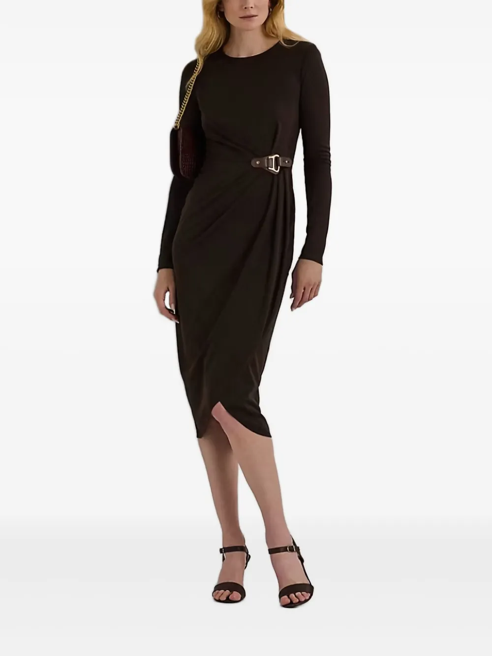 Lauren Ralph Lauren Jurk met ceintuur - Bruin