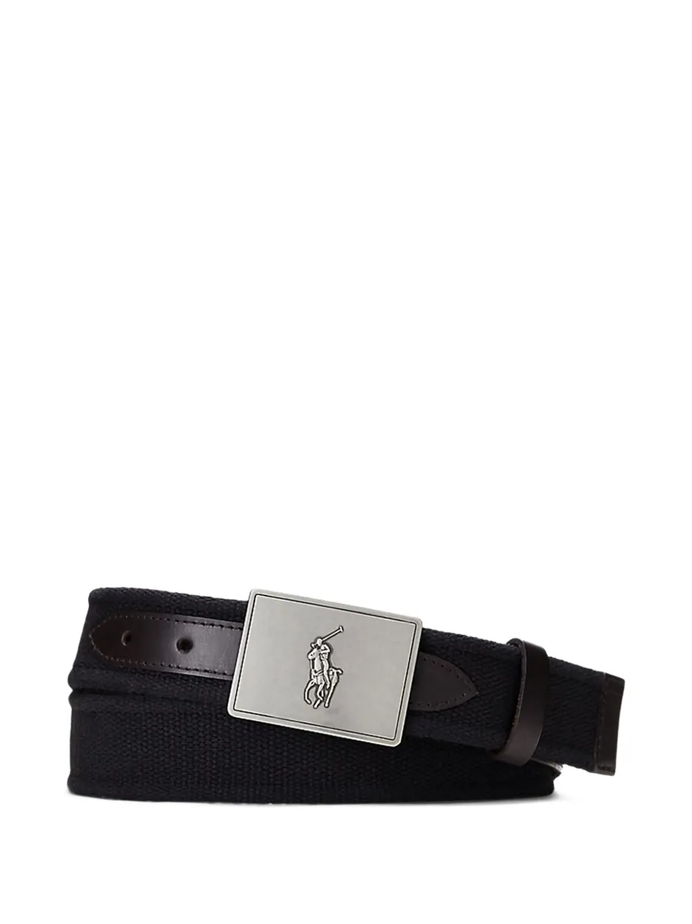 Polo Ralph Lauren logo-plaque canvas belt | Black | Image 1