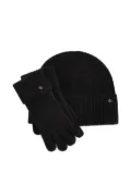 Lauren Ralph Lauren ribbed knit beanie and gloves set - Black