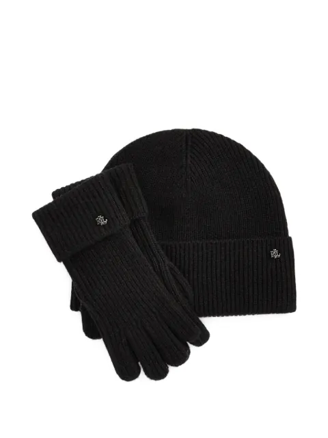 Lauren Ralph Lauren ribbed knit beanie and gloves set