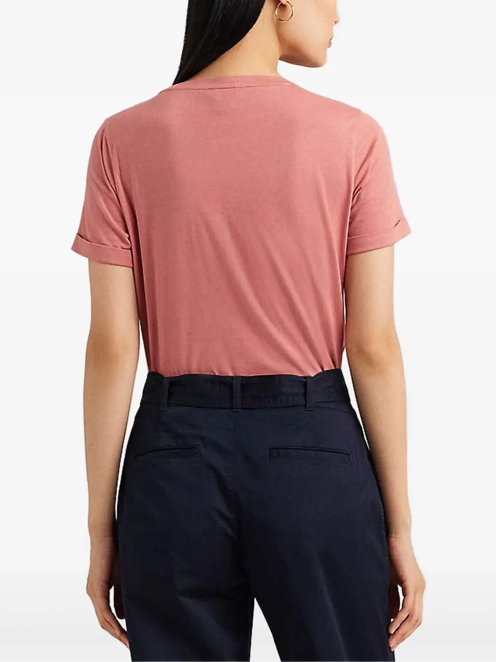 Lauren Ralph Lauren logo-beaded T-shirt - ピンク Lauren Ralph Lauren logo-beaded T-shirt - ピンク