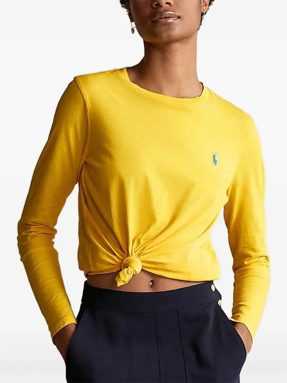 Polo Ralph Lauren Geknoopte top met lange mouwen Geel