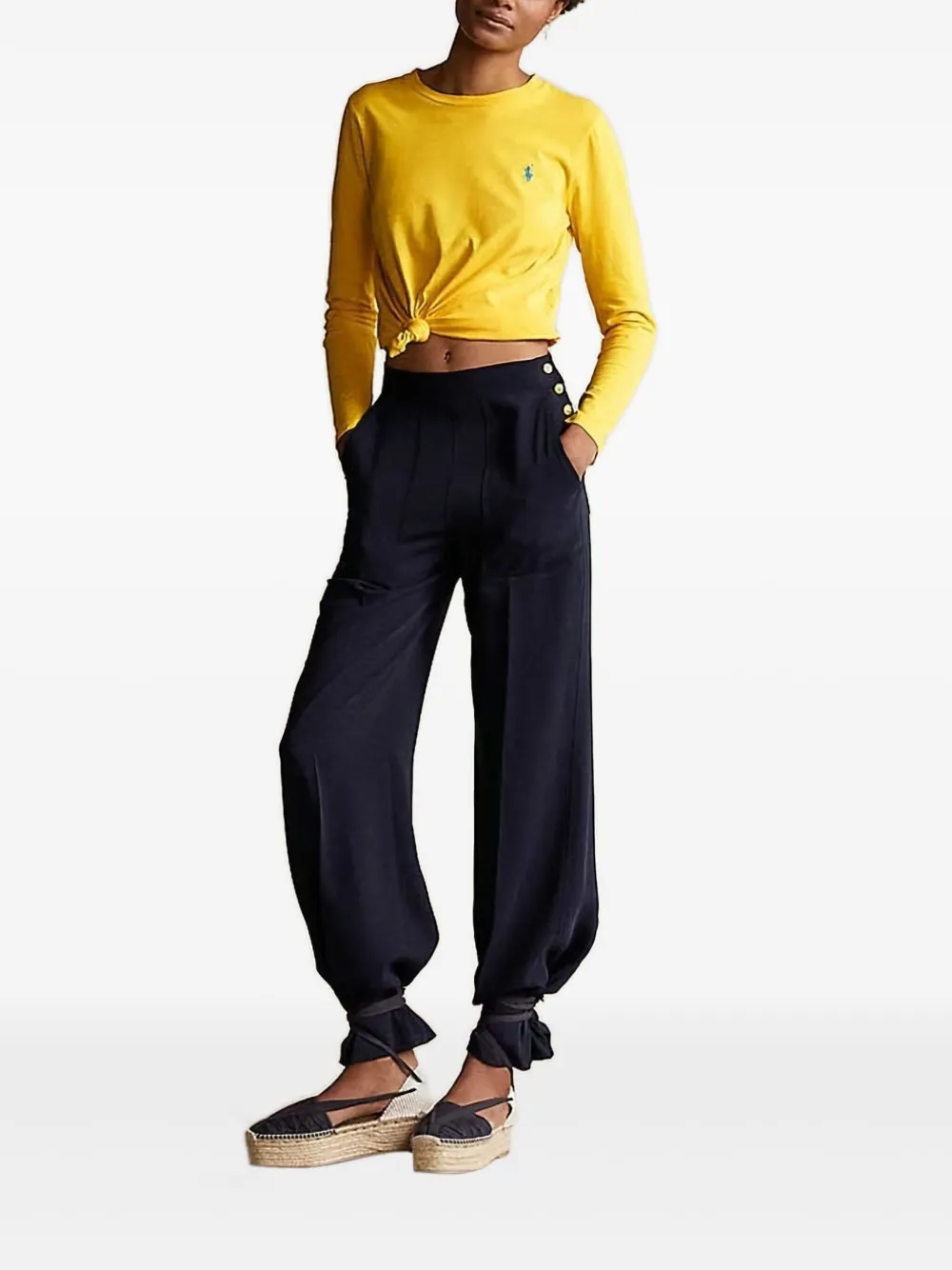 Polo Ralph Lauren Geknoopte top met lange mouwen Geel