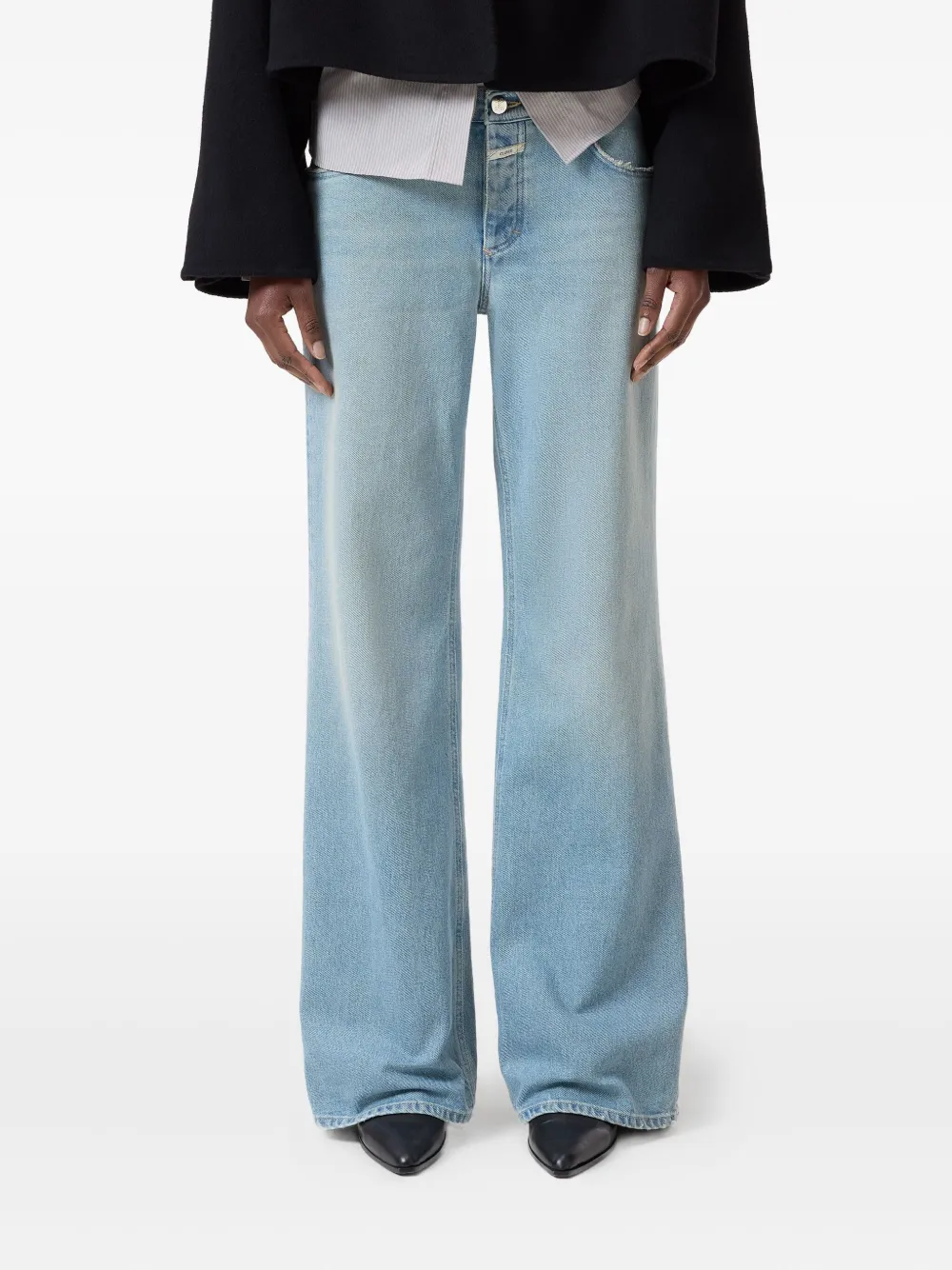 Closed Jeans met logopatch - Blauw