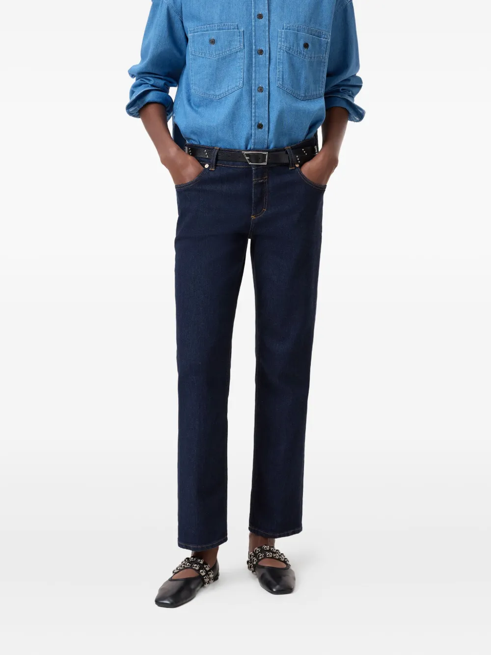 Closed Jeans met logopatch - Blauw