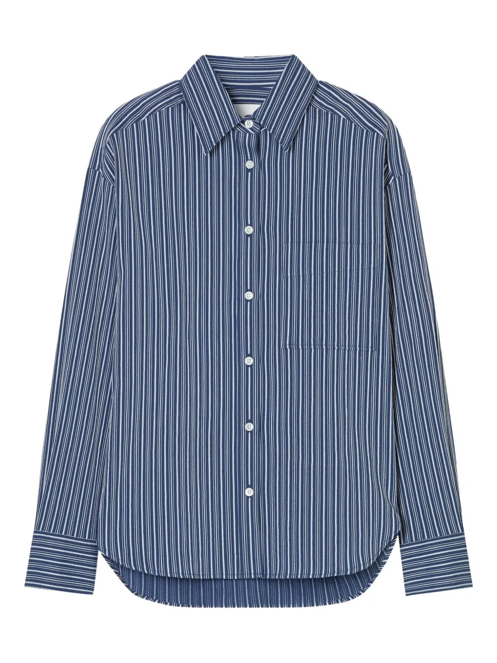 striped button-up shirt