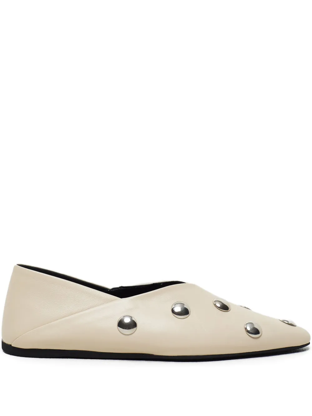 Closed studded ballet flats Neutrals