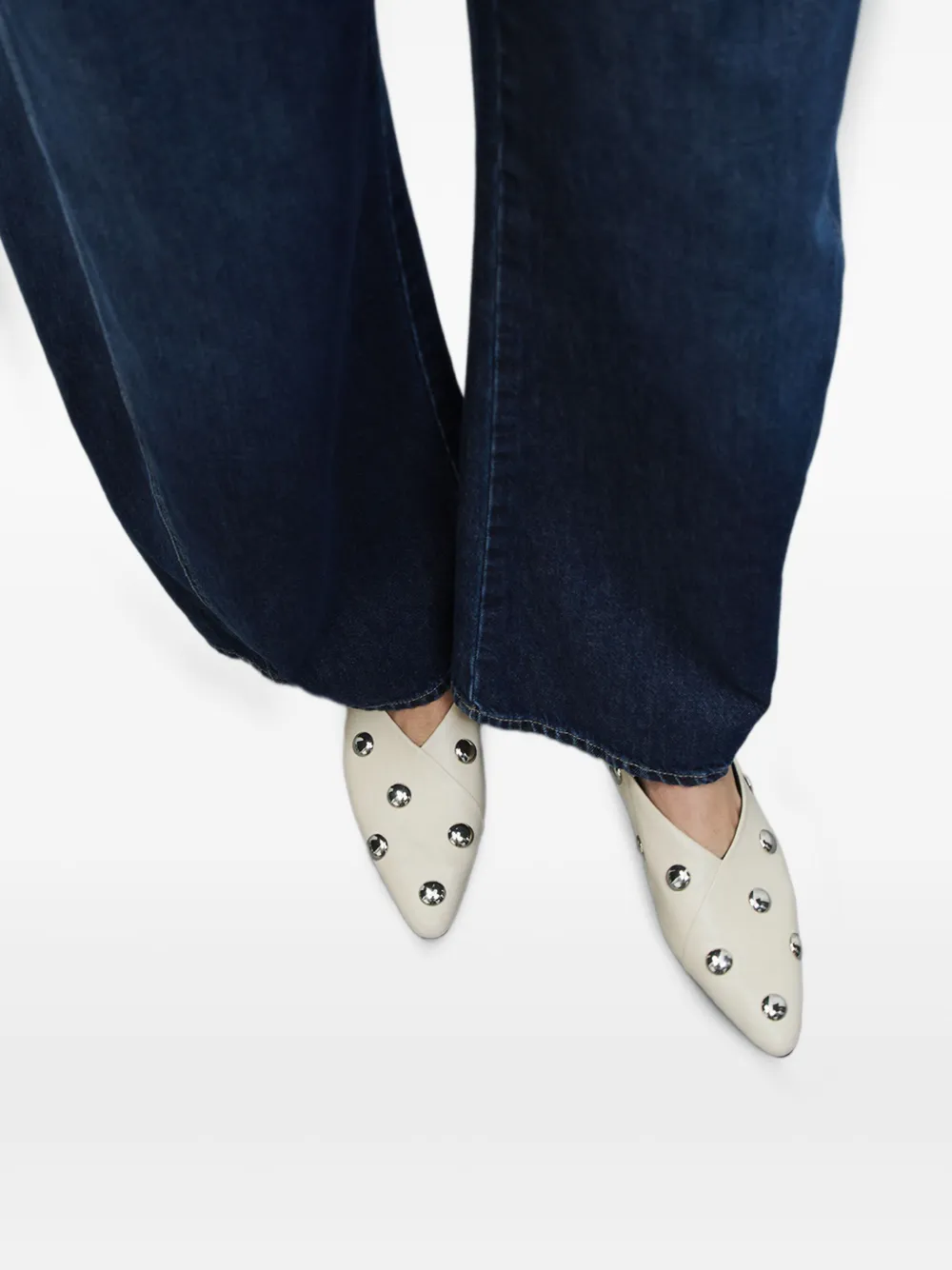 Closed studded ballet flats Neutrals