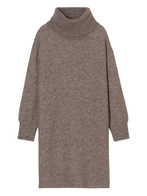 Closed turtleneck long-sleeves mid dress