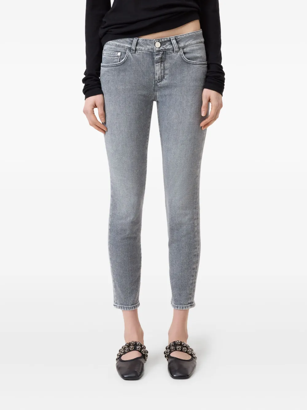 Closed Jeans met logopatch - Grijs